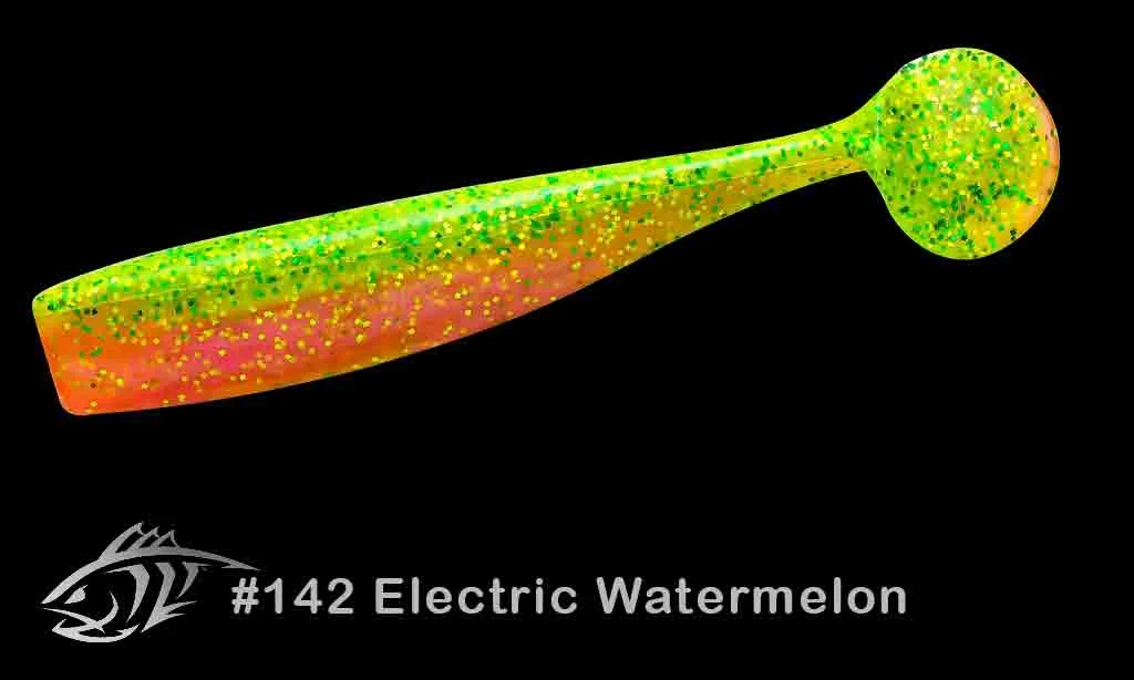 Силиконовая приманка Lunker City 6" Shaker - 142 Electric Watermelon Виброхвост 6" SHAKER купить для ловли хищной рыбы щуки, судака, окуня Силиконовая приманка Lunker City 6" Shaker - 142 Electric Watermelon Виброхвост 6" SHAKER купить