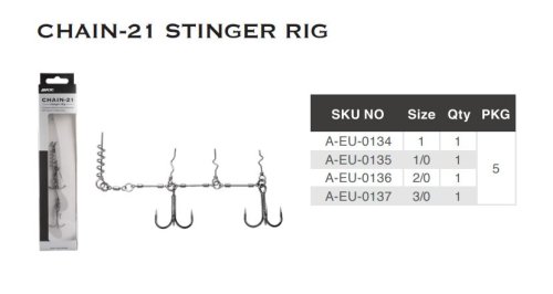 Оснастка стингер BKK Chain-21 Stinger Rig (A-EU-0135) 1/0# (1шт) купить