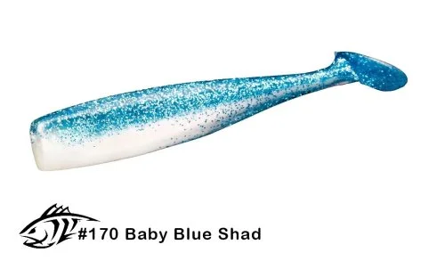 Силиконовая приманка Lunker City 4.5" Shaker - 170 Baby Blue Shad Виброхвост 4.5" SHAKER купить для ловли хищной рыбы щуки, судака, окуня Силиконовая приманка Lunker City 4.5" Shaker - 170 Baby Blue Shad Виброхвост 4.5" SHAKER купить