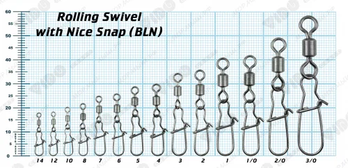 Rolling swivel with nice snap (BLN) № 6, 10 шт/уп купить