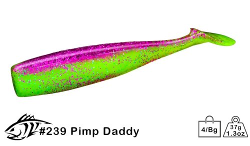 Силиконовая приманка Lunker City 6" Shaker - 239 Pimp Daddy Виброхвост 6" SHAKER купить для ловли хищной рыбы щуки, судака, окуня Силиконовая приманка Lunker City 6" Shaker - 239 Pimp Daddy Виброхвост 6" SHAKER купить