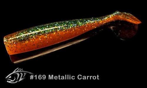 Силиконовая приманка Lunker City 4.5" Shaker - 169 Metallic Carrot Виброхвост 4.5" SHAKER купить для ловли хищной рыбы щуки, судака, окуня Силиконовая приманка Lunker City 4.5" Shaker - 169 Metallic Carrot Виброхвост 4.5" SHAKER купить