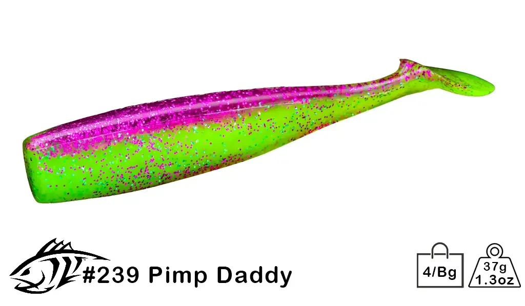 Силиконовая приманка Lunker City 6" Shaker - 239 Pimp Daddy Виброхвост 6" SHAKER купить для ловли хищной рыбы щуки, судака, окуня Силиконовая приманка Lunker City 6" Shaker - 239 Pimp Daddy Виброхвост 6" SHAKER купить