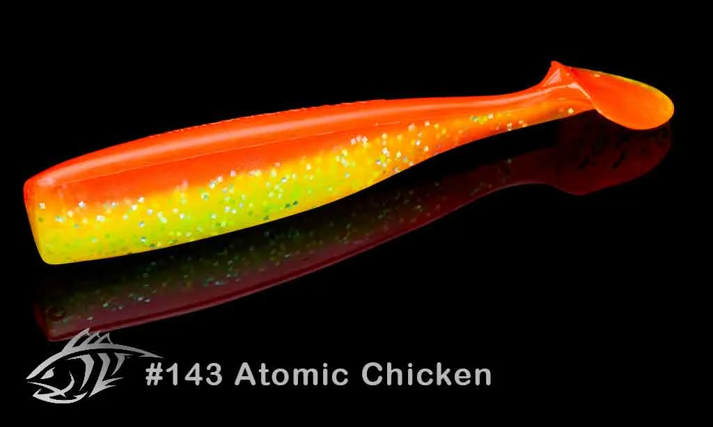 Силиконовая приманка Lunker City 4.5" Shaker - 143 Atomic Chicken Виброхвост 4.5" SHAKER купить для ловли хищной рыбы щуки, судака, окуня Силиконовая приманка Lunker City 4.5" Shaker - 143 Atomic Chicken Виброхвост 4.5" SHAKER купить